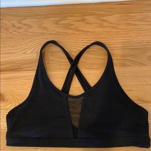 Large GAP fit black mesh sports bra